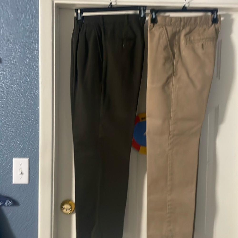 Two pairs of pants khaki and brown